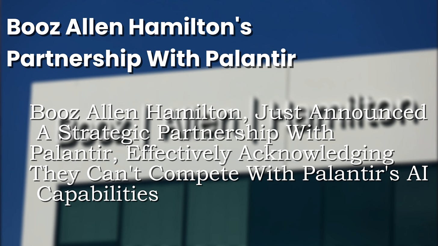 Palantir and Booz Allen Hamilton partnership announcement