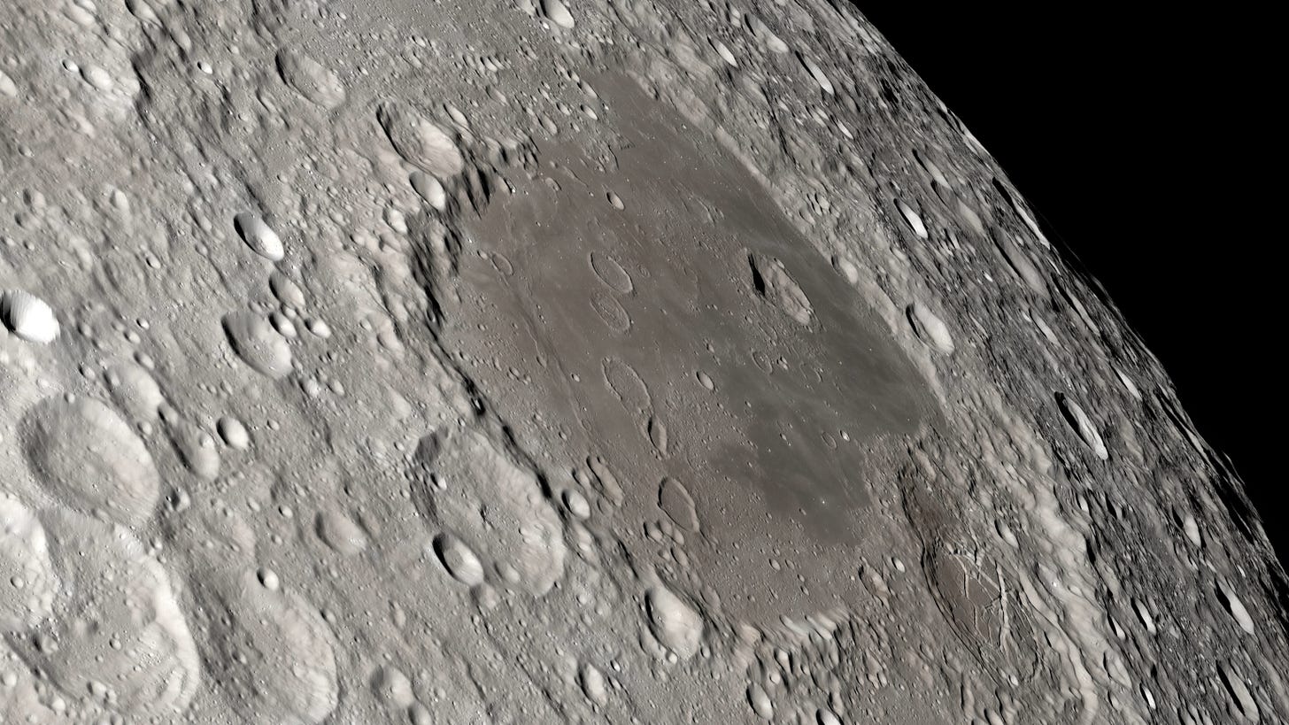 Mar de la Tranquilidad en la superficie de la Luna.