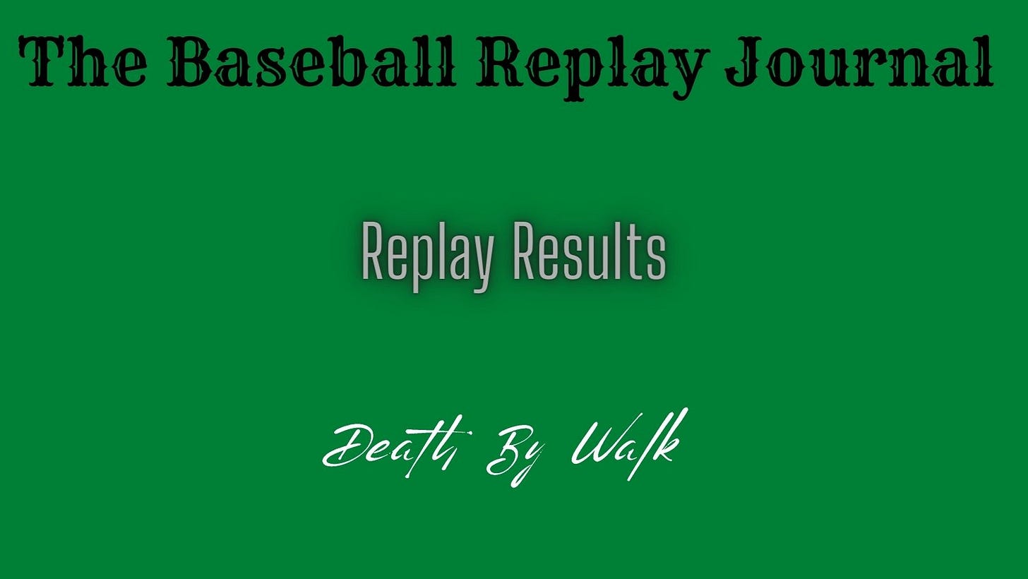 Baseball Replay Journal Results