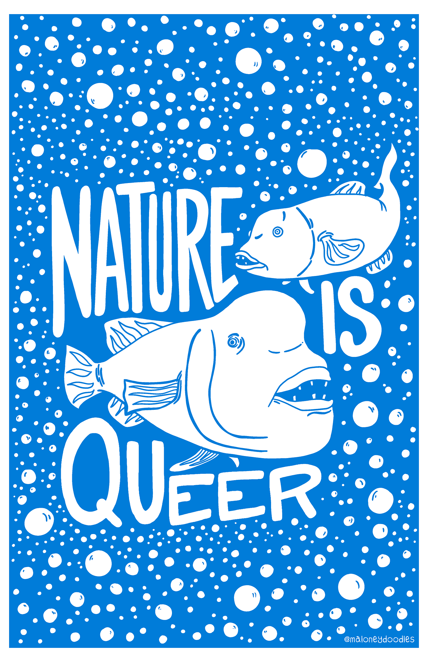 "Nature is Queer" print by Sarah Maloney.