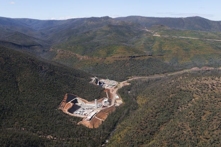 hydro infrastructure in mountain landscape