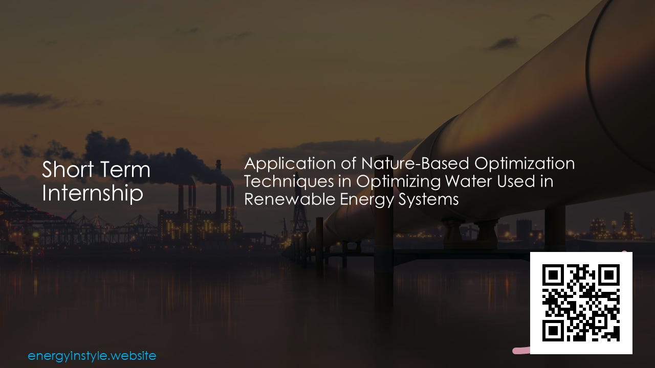 Application of Nature-Based Optimization Techniques in Optimizing Water Used in Renewable Energy Systems