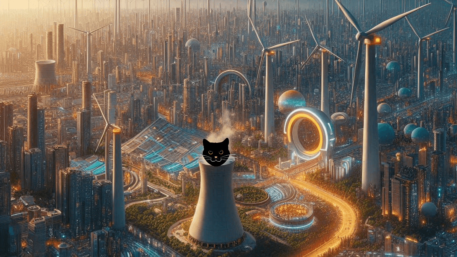 Image of energy plants and a cat face