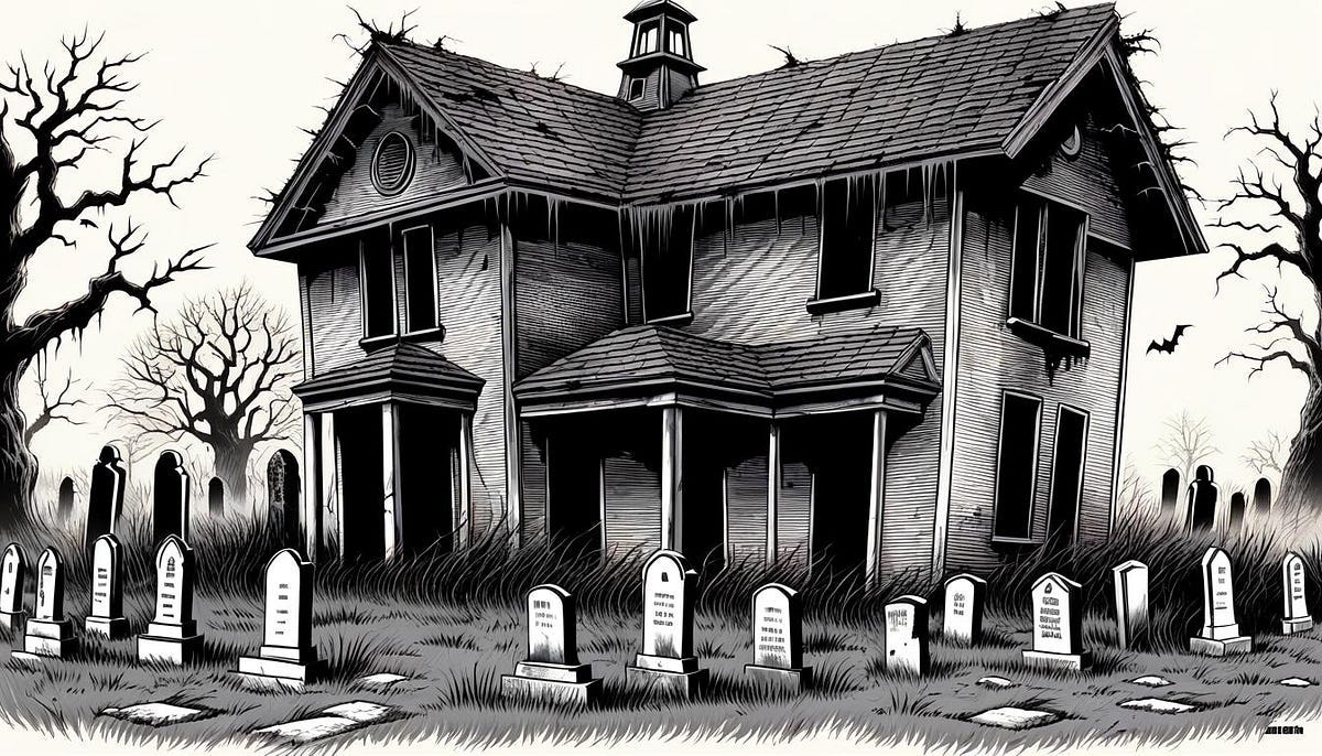 Old house in graveyard