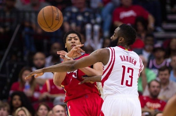 anthony davis working pelicans to playoffs 2015 nba