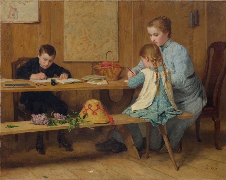 Unknow title. Albert Samuel Anker (Swiss: 1831-1910) | Historical painting,  Painting, Artist art