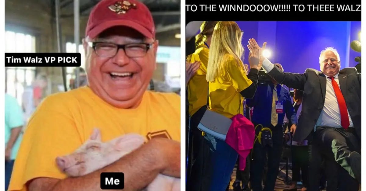 Happy Tim Walz at concert "To the window to the wall"