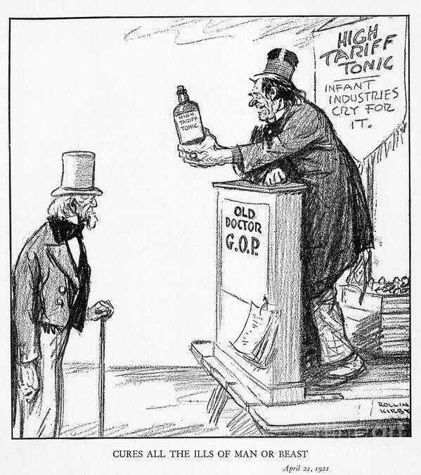 Trading Poster featuring the photograph Political Cartoon Mocking High Tariffs by Bettmann