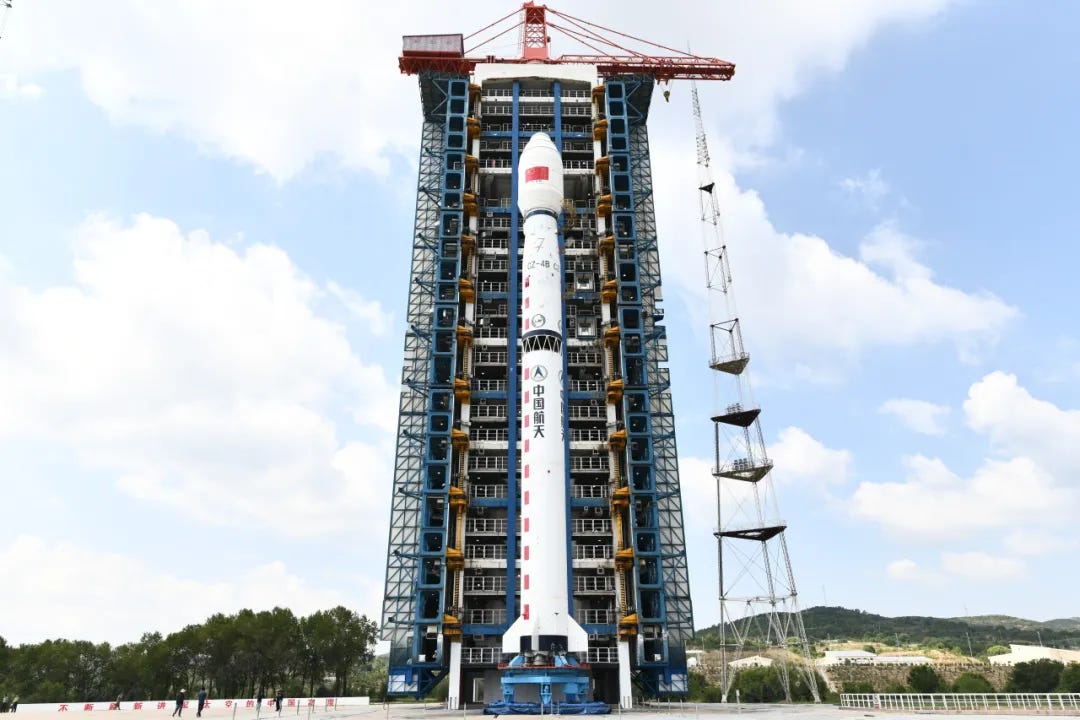 The Long March 4B Y58 vehicle on its launchpad at the Taiyuan Satellite Launch Center.