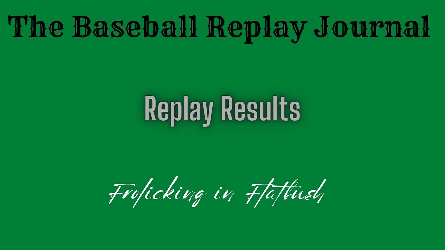 Baseball Replay Journal Results