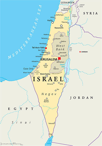 Israel Political Map Stok Vektör Sanatı & Harita'nin Daha Fazla Görseli -  Harita, İsrail, Gazze Şeridi - iStock