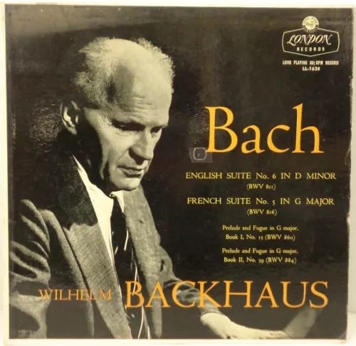 WILHELM BACKHAUS Bach: English Suite / French Suite 1956 LP Classical Vinyl Rare - Picture 1 of 2