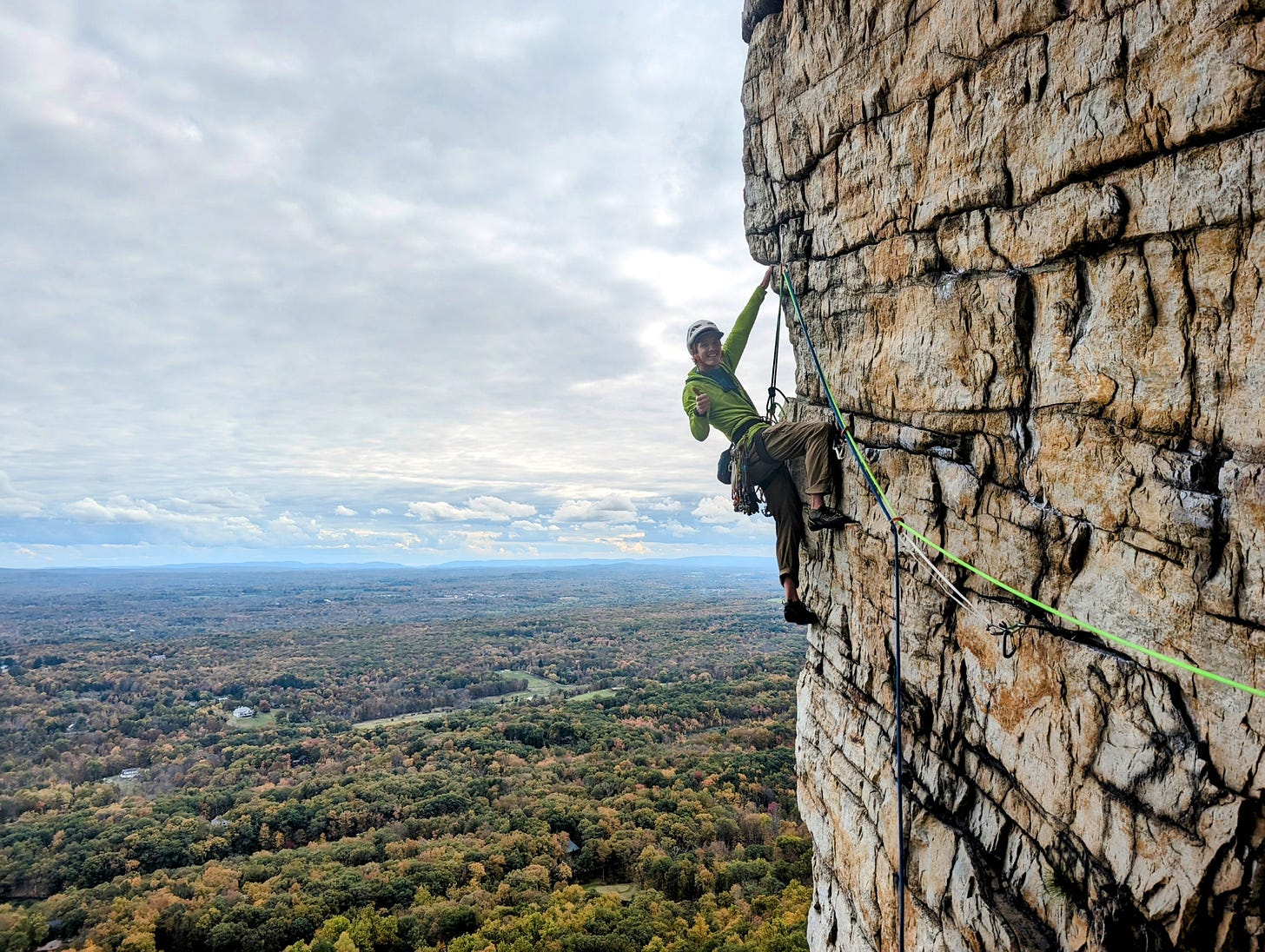 rock climbing Bonnie's Roof in the Gunks New York