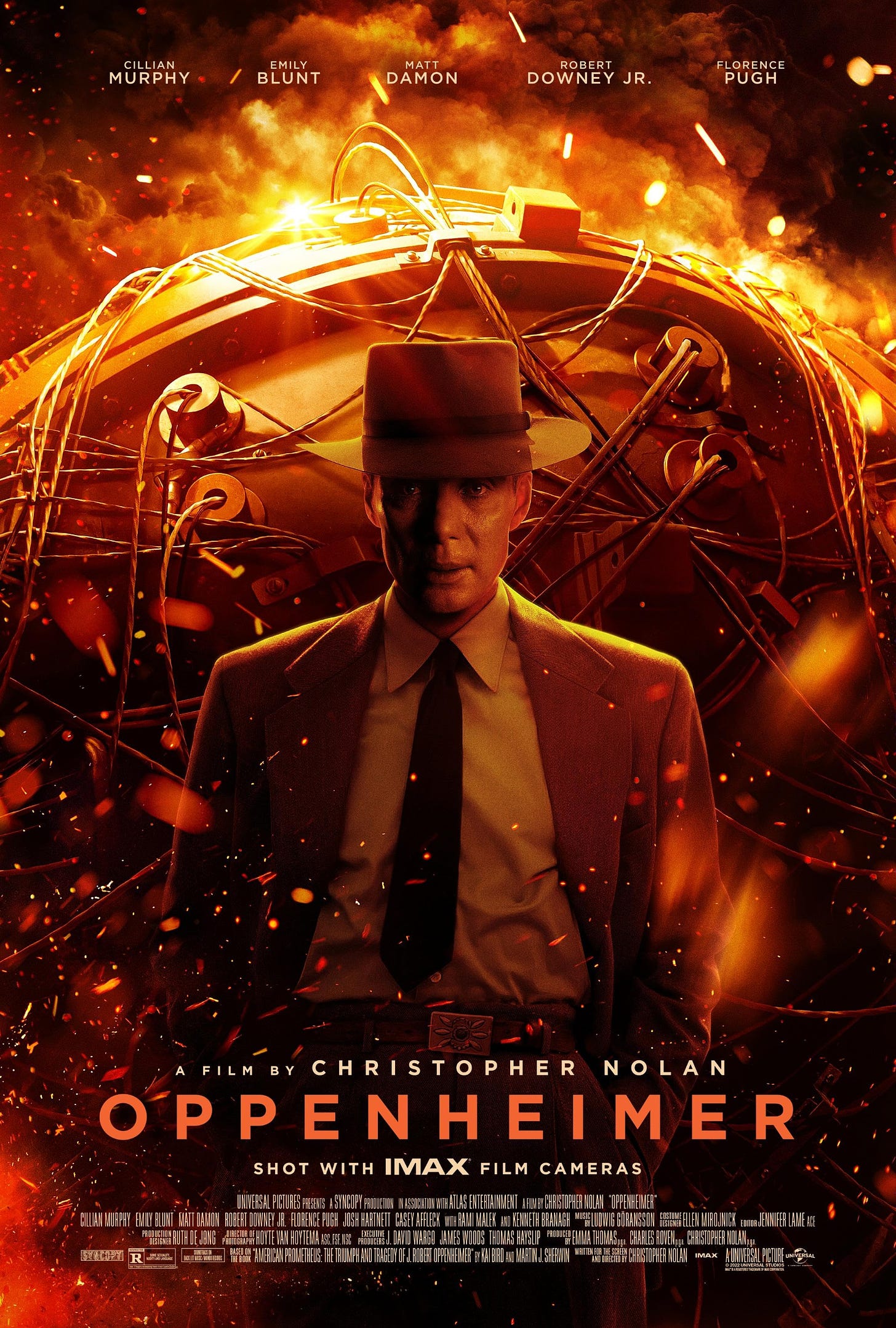 Oppenheimer movie poster, credits; IMDb