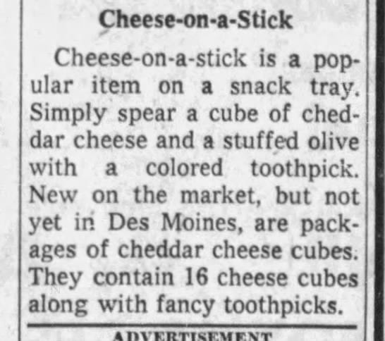 Prepackaged cheese cubes with fancy toothpicks - 