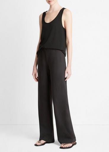 Cotton-Blend High-Waist Bias Pant image number 2