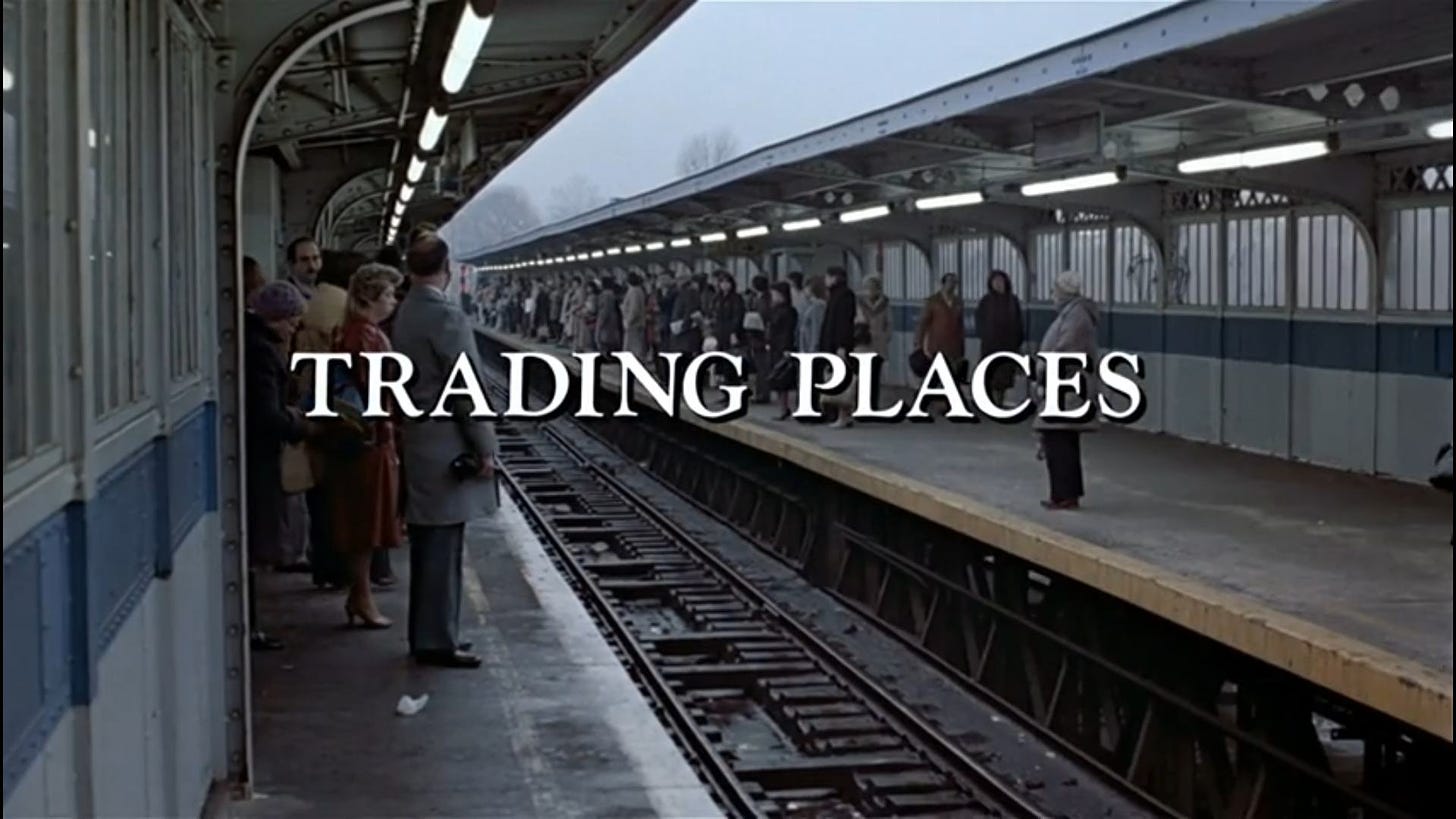 Trading places (1983) title screen