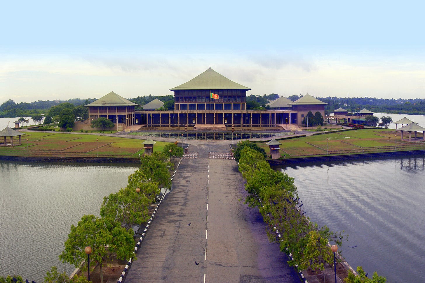 Parliament of Sri Lanka on an island                                                                                                      Image Source