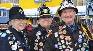 Fur Rendezvous Keystone Cops with Rondy Pins.