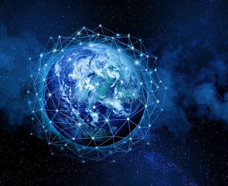 Global Networking Mesh Around Planet Earth Stock Illustration -  Illustration of communication, business: 220159744