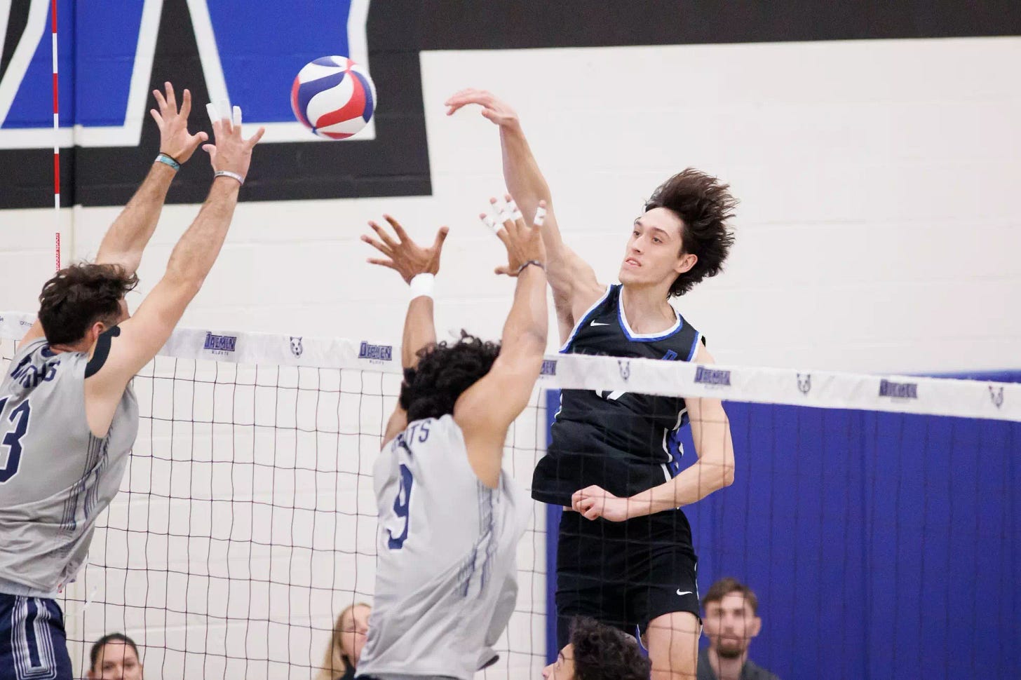 Patrick Mullen goes for the kill against FDU Patrick Mullen goes for the kill against FDU