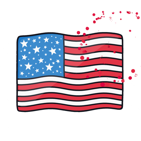 gif of an American flag and fireworks