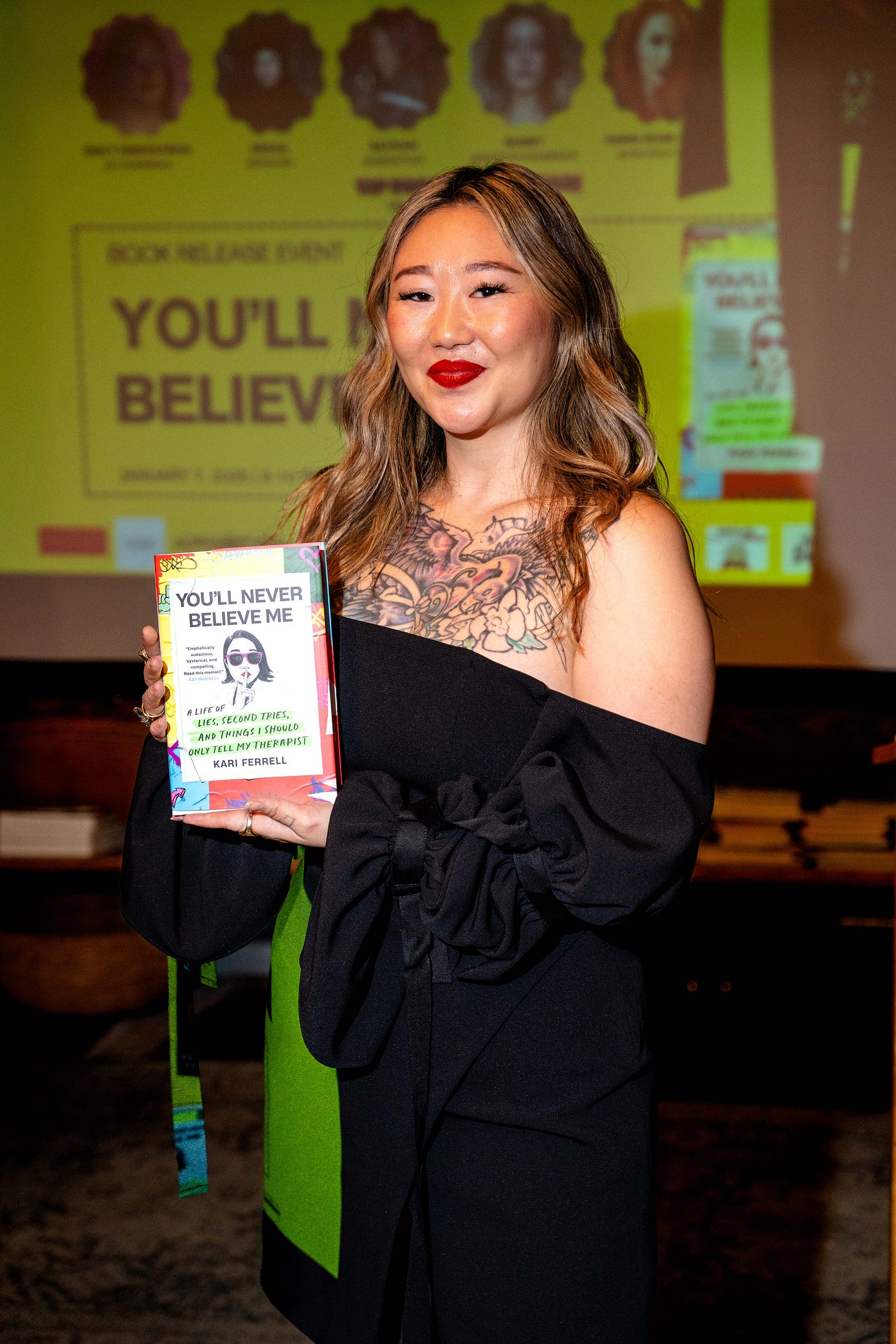 Kari Ferrell holding her book, You'll Never Believe Me