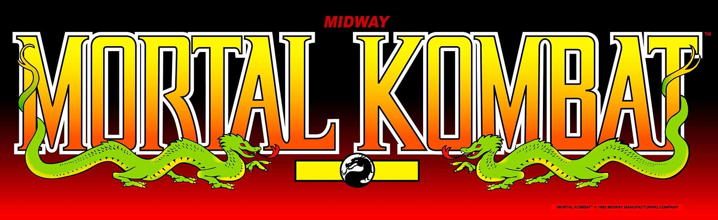 Mortal Kombat Arcade Marquee - 26" x 8"