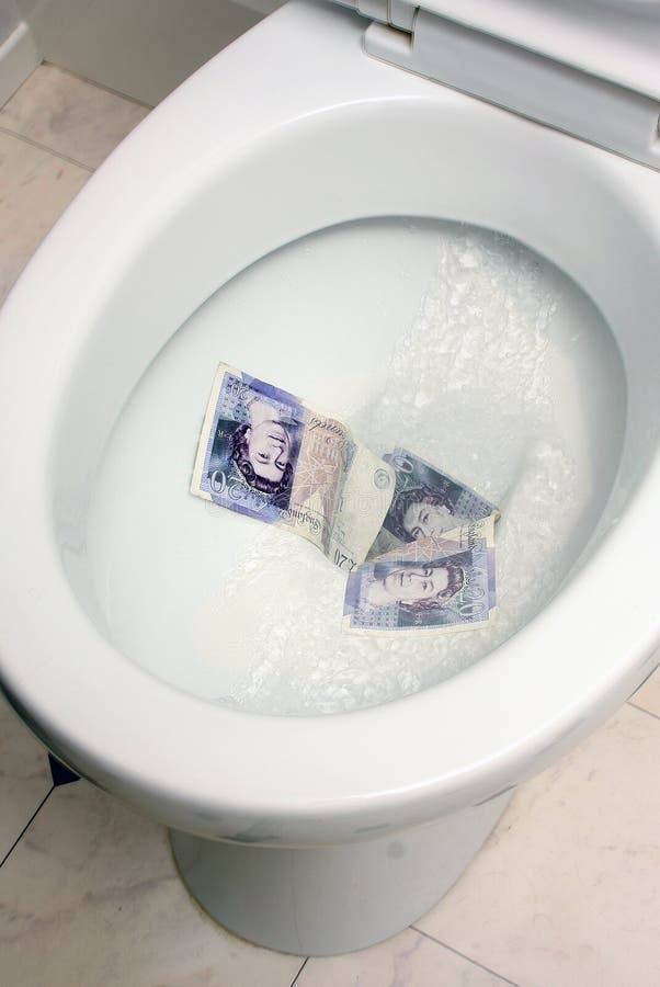 Flushing Money Down Toilet Stock Photos - Free & Royalty-Free Stock Photos  from Dreamstime