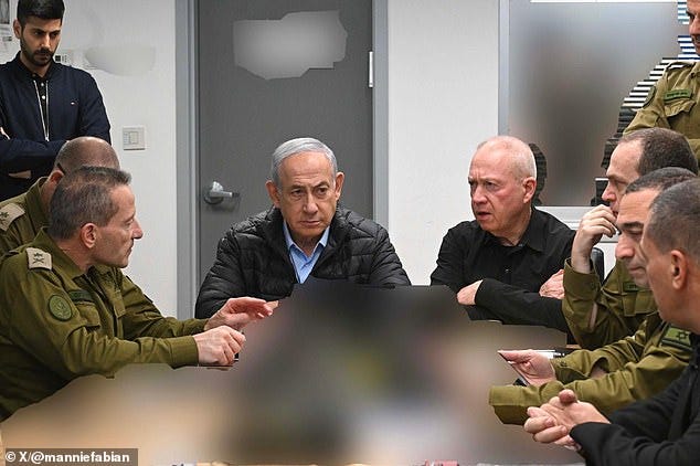 The Isreali Prime Minister's Office has released an image of Prime Minister Benjamin Netanyahu, Defense Minister Yoav Gallant and military officials at the IDF's underground HQ amid the strikes on Iran