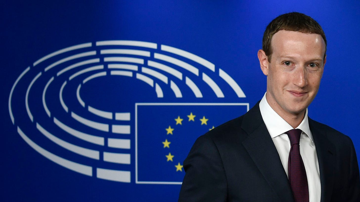 Facebook CEO Mark Zuckerberg arrives at the European Parliament