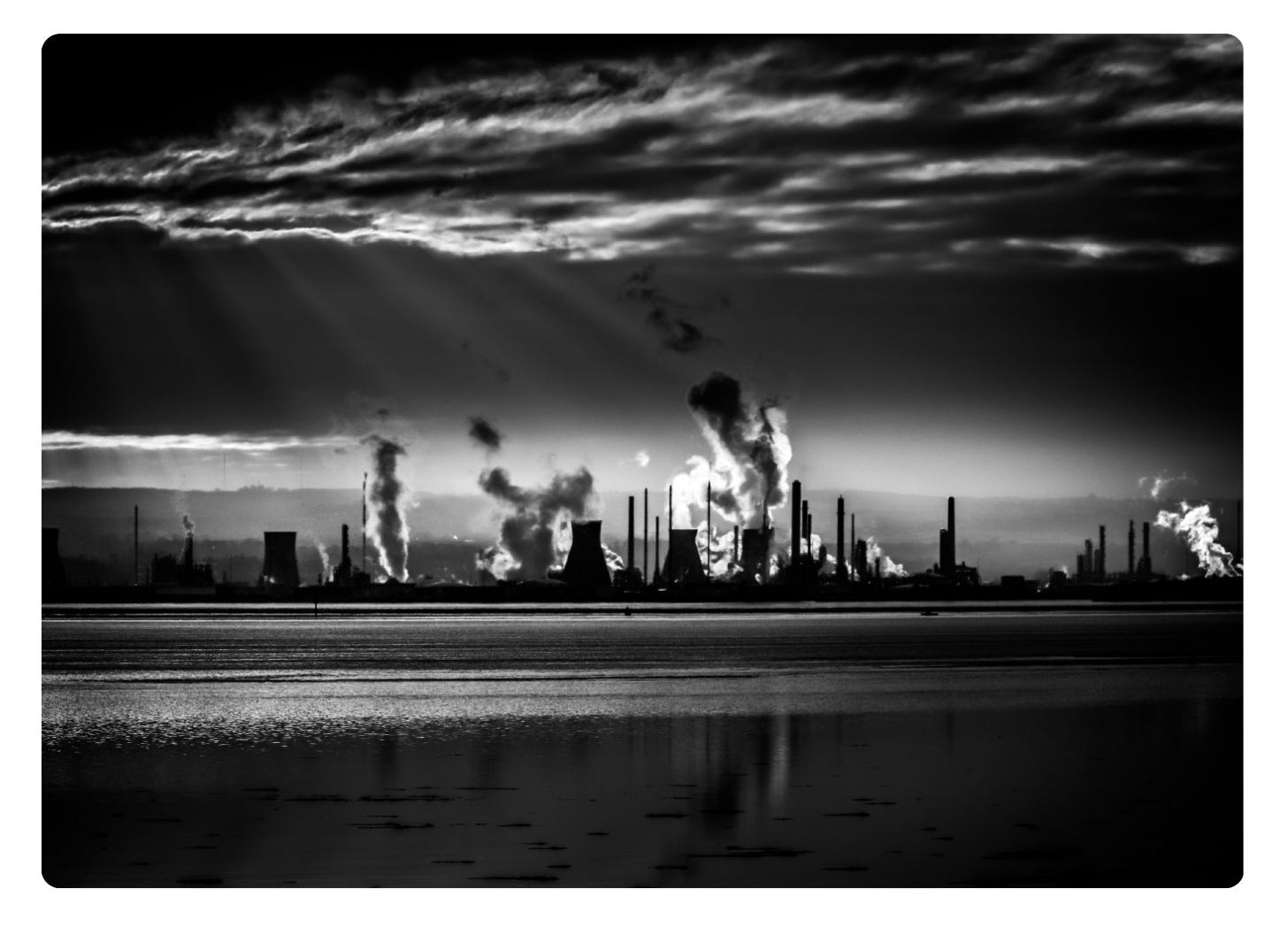 power station at night