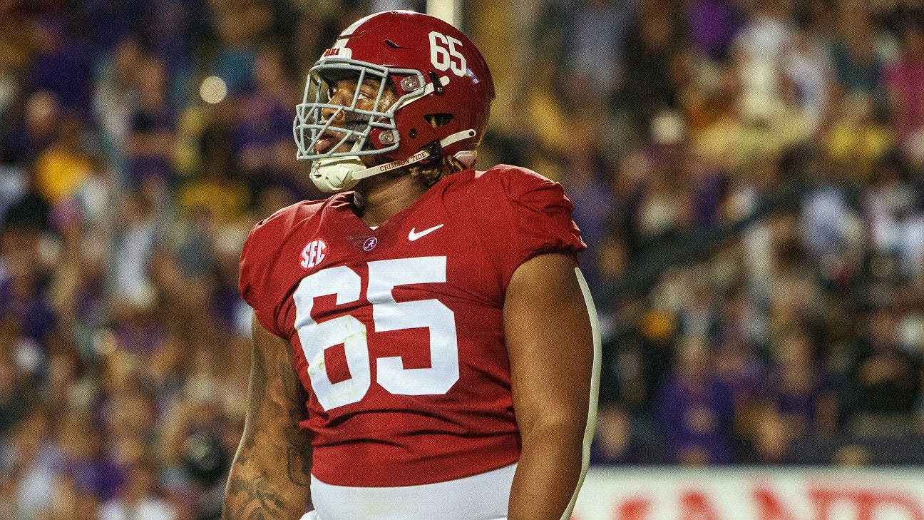 Alabama's JC Latham wants NFL teams to try him at left tackle - ESPN