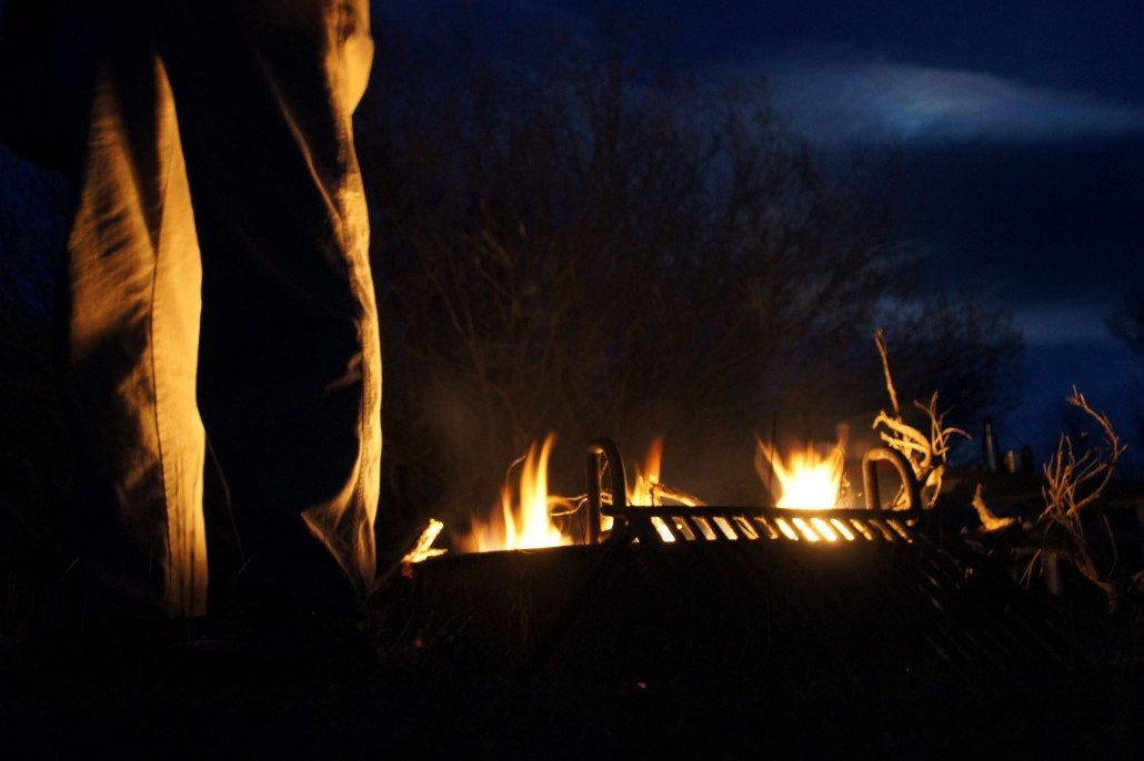 Camp fire in Bannack State Park