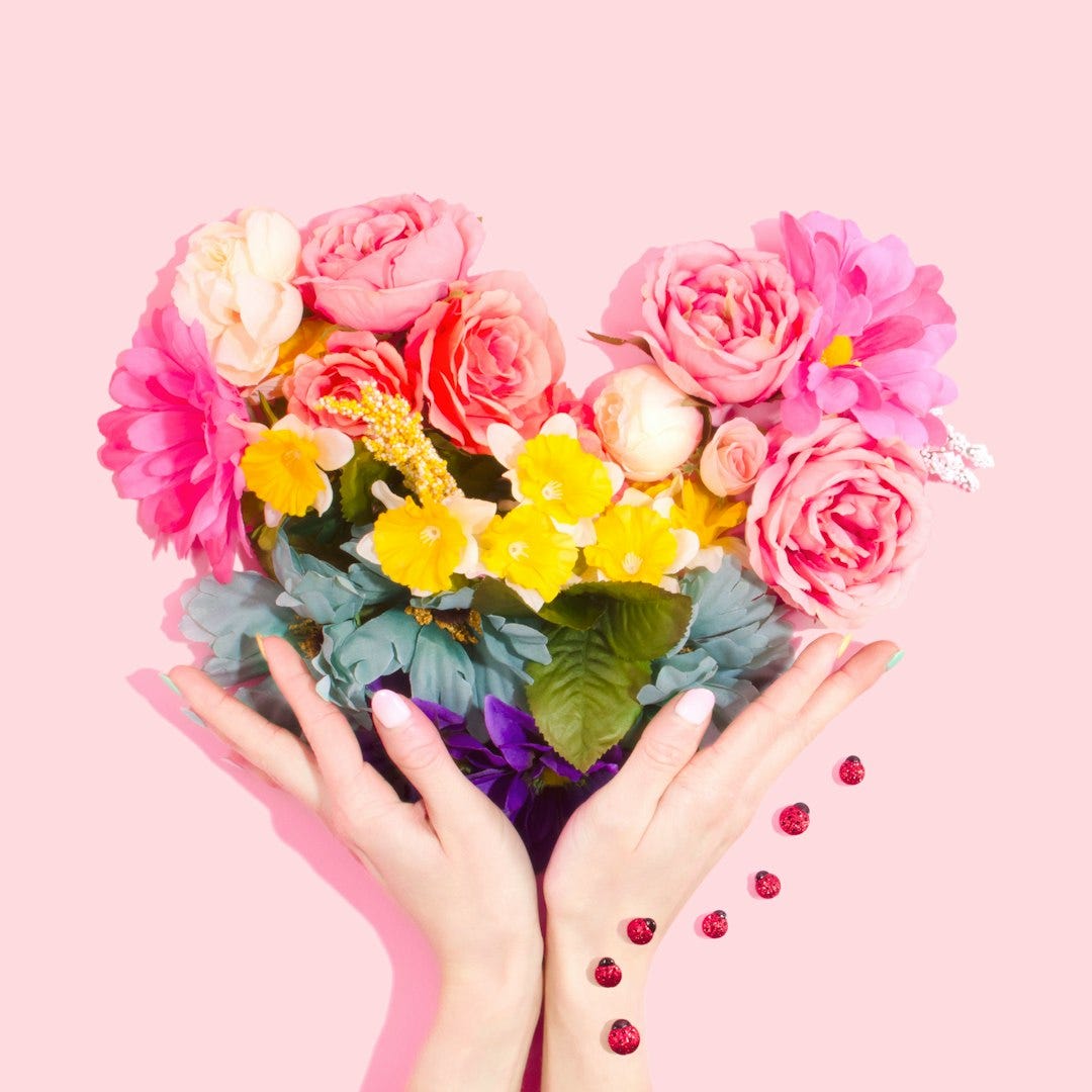 Rainbow Flower Heart Rainbow Flower Heart