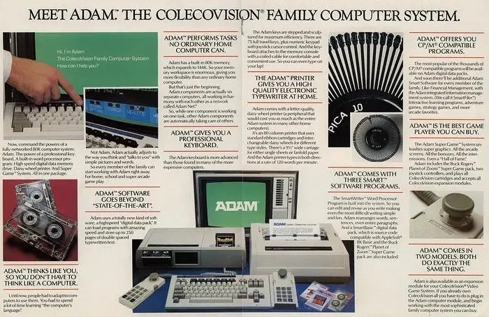 Coleco Advert: Meet Adam: the Colecovision family computer system, from Electronic Games, December 1983