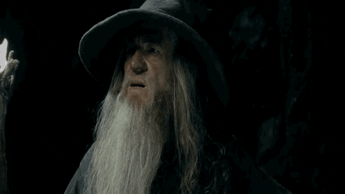 Lord of the Rings Gandolf GIF, looking confused as the camera zooms in: "I have no memory of this place"