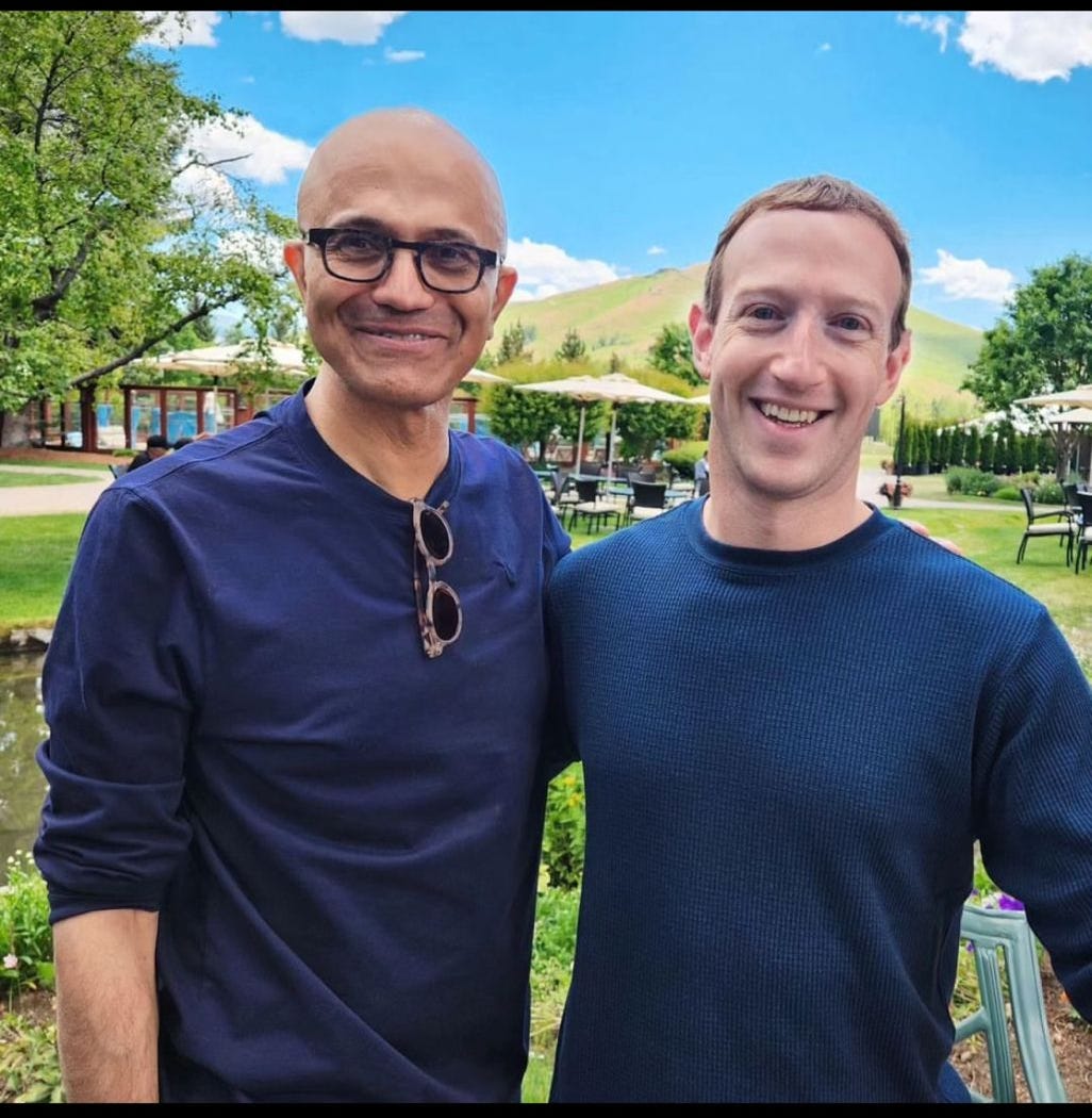 Mark Zuckerberg Shares Pic With Satya Nadella