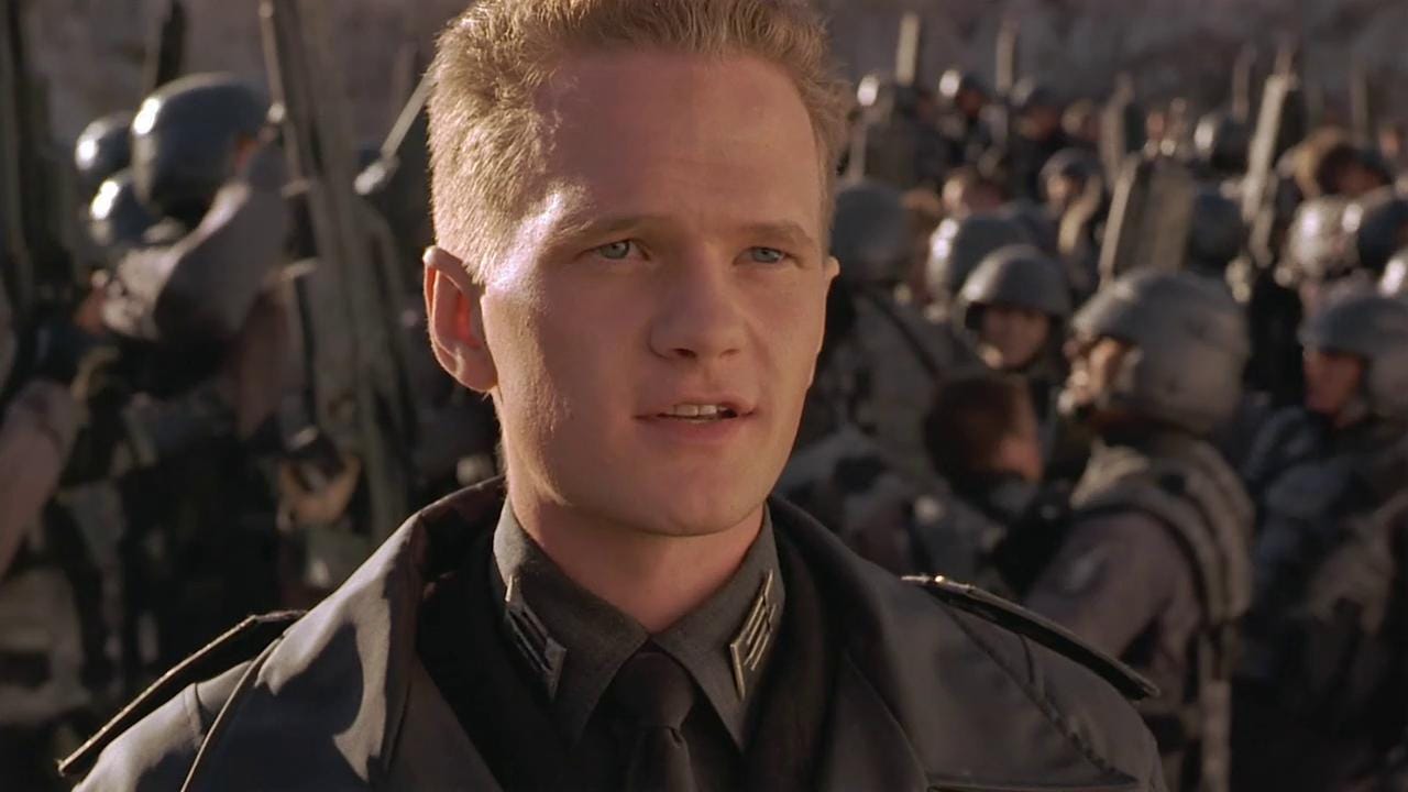 a screencap of Neil Patrick Harris in Starship Troopers
