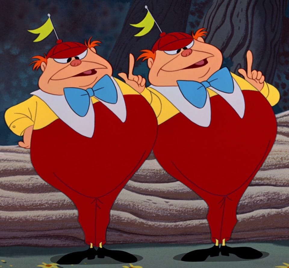 TweedleDee and TweedleDum | Disney Versus Non-Disney Villains Wiki | Fandom