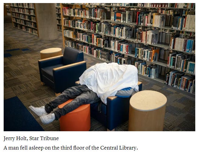 The library, an expensive homeless shelter - by Terry White