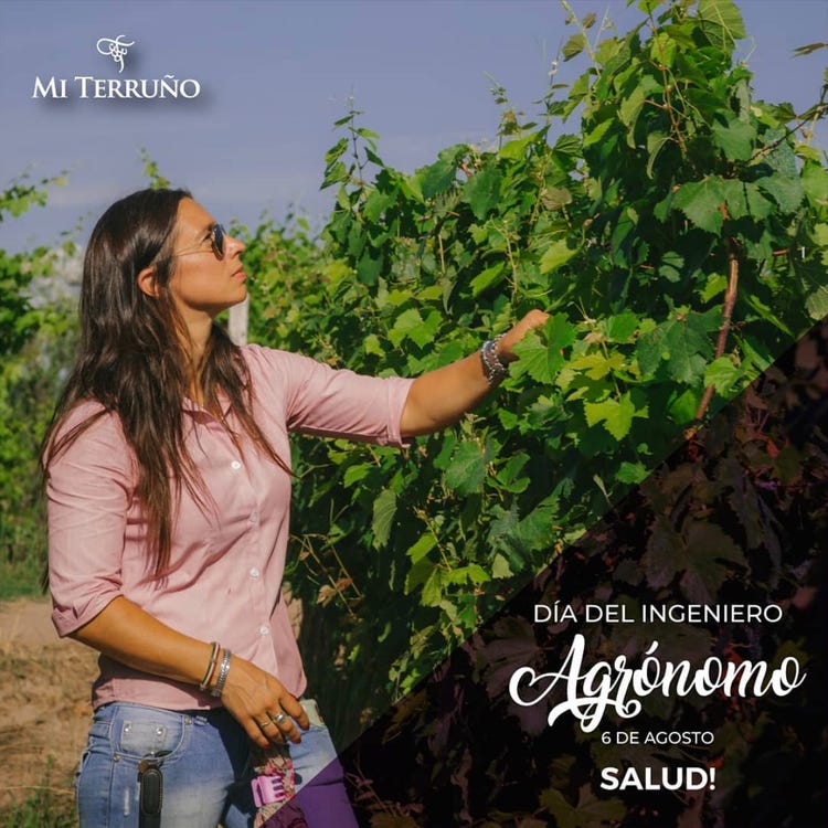 "Agriculture is the first, the noblest and the most indispensable occupation of humankind. <a href="https://www.instagram.com/p/CSO0Er1H-AV/?hl=es" target="_new">Mi Terruño Instagram post</a> featuring co-owner and enóloga (chief wine maker) Maria Baigorria at work.