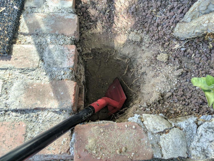Digging exit hole
