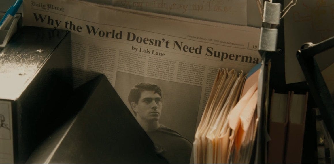 justin L! cousson on X: "among my least-relevant opinions is an extreme  pettiness toward the depiction of journalists and newspapers in superman  films, especially considering lois won a pulitzer in superman returns (