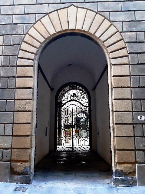 double entrance: from the main door to the yard gate