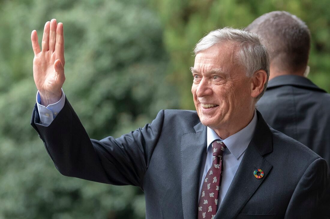 Horst Koehler, Personal Envoy of the Secretary General of the United Nations to the parties to the conflict in Western Sahara, arrives for a round table on Western Sahara at the European headquarters of the United Nations in Geneva, Switzerland, Wednesday, Dec. 05, 2018.