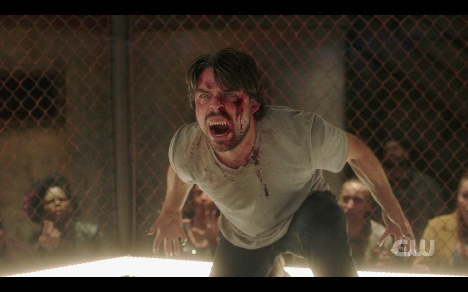 SPN 1510 opening cage match with possessed man Sam