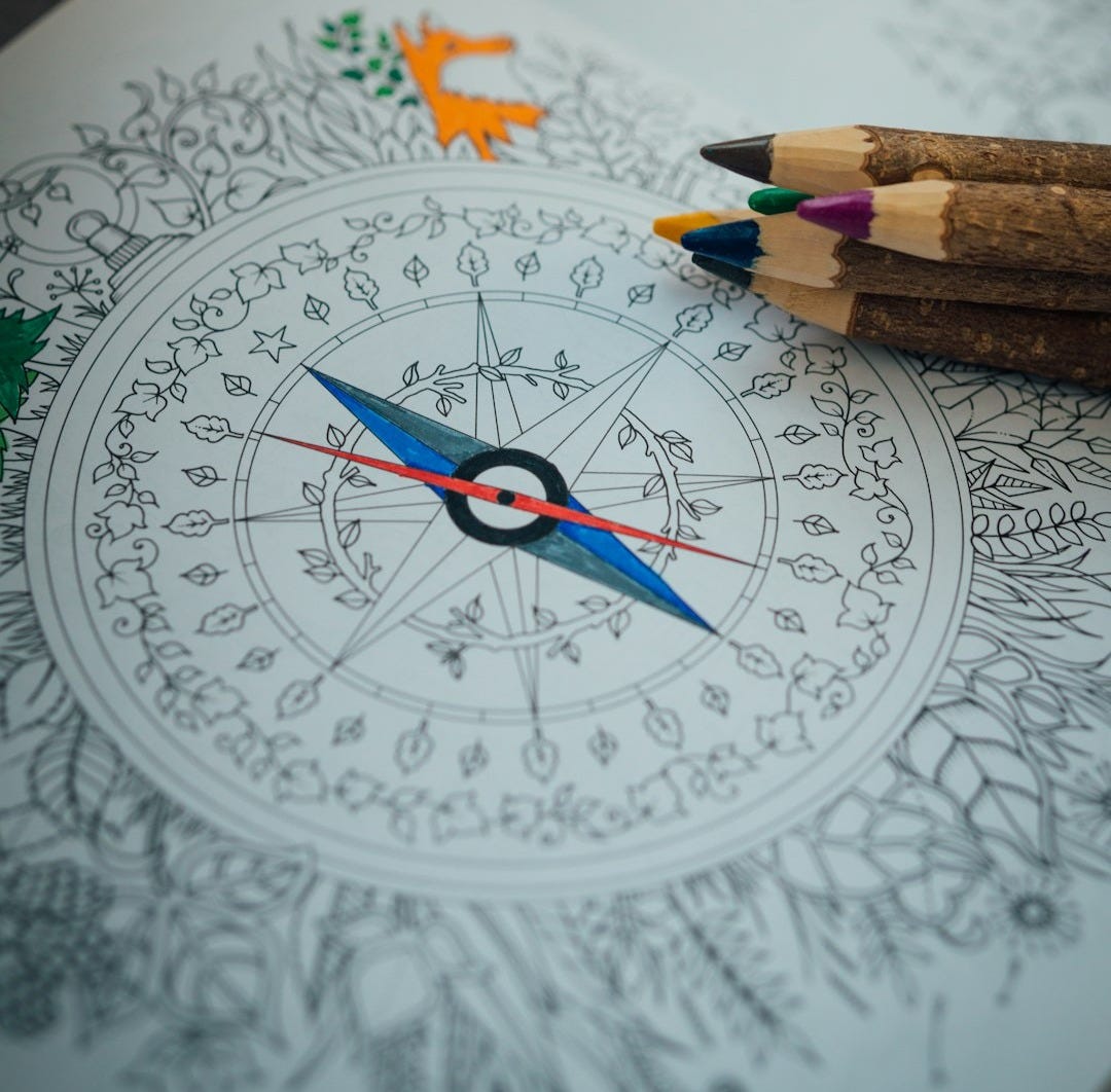 red pencil on white and blue floral round plate red pencil on white and blue floral round plate