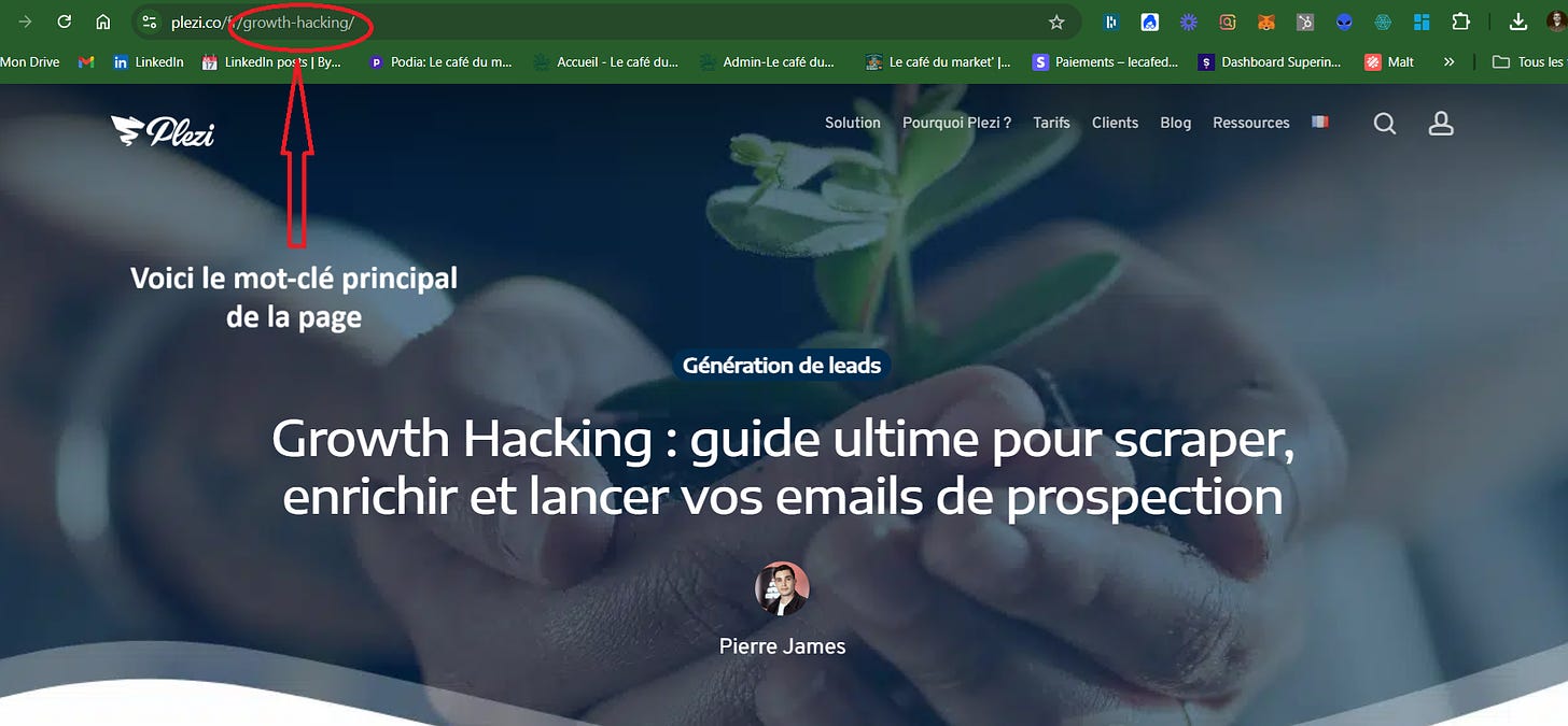 trouver des mots-clés dans l'url du site de tes concurrents