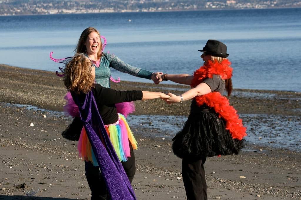 Playing on Vashon Beach